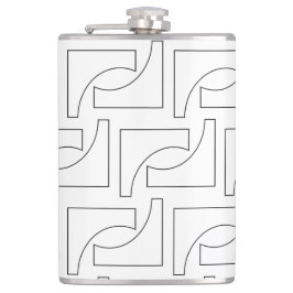 Zwart-wit Elegant Trendy geometrisch patroon Heupfles