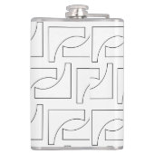 Zwart-wit Elegant Trendy geometrisch patroon Heupfles (Achterkant)