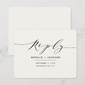 Zwart-wit elegant trouwantwoord (Voorkant / Achterkant)