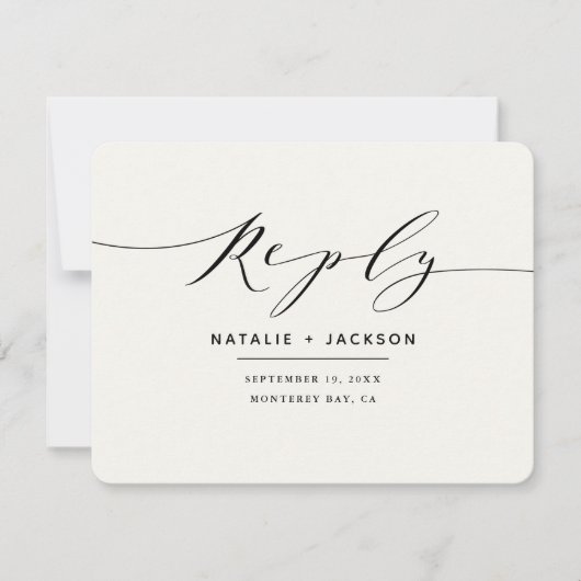 Zwart-wit elegant trouwantwoord (Voorkant)
