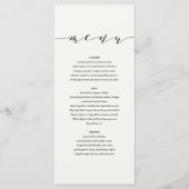 Zwart + wit elegant trouwmenu menu (Voorkant)