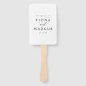 Zwart-wit Elegant Trouwprogramma Hand Fan Handwaaier (Voorkant)