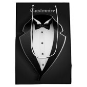 Zwart-wit Elegant Tuxedo Medium Cadeauzakje (Achterkant)