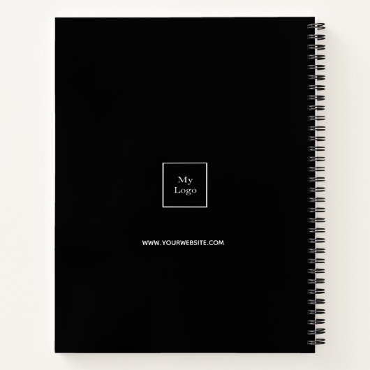 Zwart wit elegant van fototeam notitieboek (Achterkant)