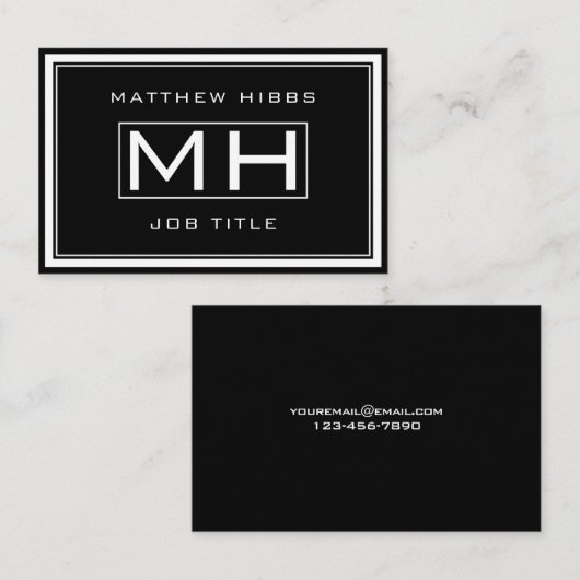 Zwart & Wit Elegant Visitekaartje (Voorkant / Achterkant)