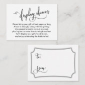 Zwart-wit elegant Vrijgezellenfeest Label Informatiekaartje (Voorkant / Achterkant)