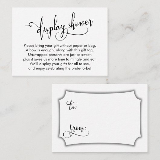 Zwart-wit elegant Vrijgezellenfeest Label Informatiekaartje (Voorkant / Achterkant)