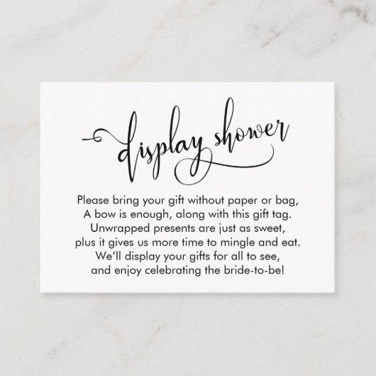 Zwart-wit elegant Vrijgezellenfeest Label Informatiekaartje (Voorkant)