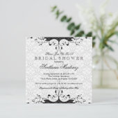 Zwart-wit elegant Vrijgezellenfeest uitnodigen Kaart (Staand voorkant)