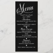Zwart & Wit Elegant Wedding Menu Kaart (Voorkant)