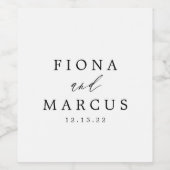 Zwart-wit Elegant Wijnlabel Wijn Etiket (Enkel label)