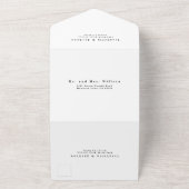 Zwart & Wit Elegant Zegel & Verstuur Huwelijk All In One Uitnodiging (Buitenkant)