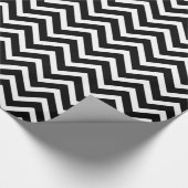 Zwart-wit Elegant Zig Zag Chevron Chic Cadeaupapier (Hoek)