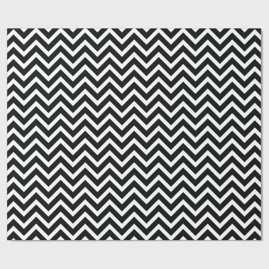 Zwart-wit Elegant Zig Zag Chevron Chic Cadeaupapier (Vlak)