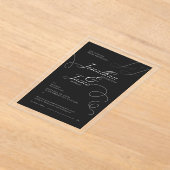 Zwart-wit Elegante Acryl Uitnodiging (Laagn)