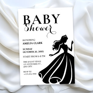 Zwart-wit elegante baby shower kaart