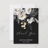 Zwart-wit elegante boho bruiloft bedankkaart (Voorkant)