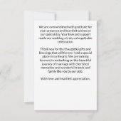 Zwart-wit elegante boho bruiloft bedankkaart (Achterkant)