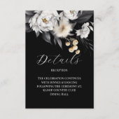 Zwart-wit elegante boho bruiloft details informatiekaartje (Voorkant)