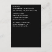 Zwart-wit elegante boho bruiloft details informatiekaartje (Achterkant)