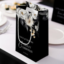 Zwart-wit elegante boho bruiloft gunst