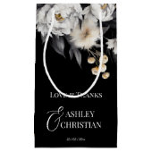 Zwart-wit elegante boho bruiloft gunst klein cadeauzakje (Voorkant)