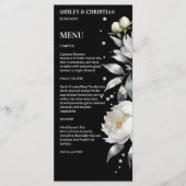 Zwart-wit elegante boho bruiloft sjabloon menu (Voorkant)