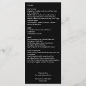 Zwart-wit elegante boho bruiloft template menu (Achterkant)