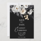 Zwart-wit elegante boho fotosjabloon save the date (Voorkant)