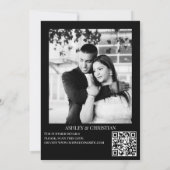 Zwart-wit elegante boho fotosjabloon save the date (Achterkant)