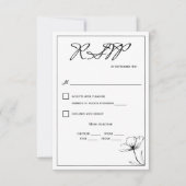 Zwart-wit Elegante Bruiloft Maaltijd Keuze RSVP Kaartje (Voorkant)