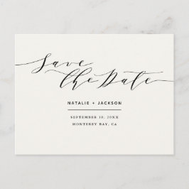 Zwart + wit elegante bruiloft opslaan van de datum briefkaart