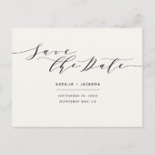 Zwart + wit elegante bruiloft opslaan van de datum briefkaart (Voorkant)