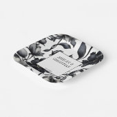 Zwart-wit elegante bruiloft sjabloon papieren bordje (Gebogen)