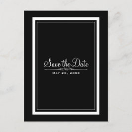 Zwart & Wit Elegante Chic Trouw Save the Date Aankondigingskaart