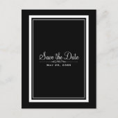 Zwart & Wit Elegante Chic Trouw Save the Date Aankondigingskaart (Voorkant)