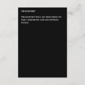 Zwart-wit elegante eenvoudige trouwdetails informatiekaartje (Achterkant)