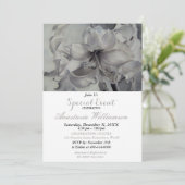 ZWART-WIT ELEGANTE FEESTUITNODIGING KAART (Staand voorkant)