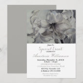 ZWART-WIT ELEGANTE FEESTUITNODIGING KAART (Voorkant / Achterkant)