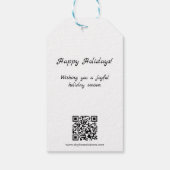 Zwart-wit Elegante Holiday Branded Gift Labels Cadeaulabel (Achterkant)