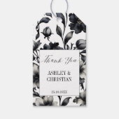Zwart-wit elegante huwelijksgunst cadeaulabel (Voorkant)