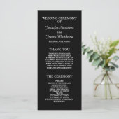 Zwart-wit elegante huwelijksprogramma's programmakaart (Staand voorkant)