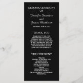 Zwart-wit elegante huwelijksprogramma's programmakaart (Voorkant)