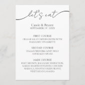 Zwart-wit Elegante Kalligrafie Bruiloft Menu (Voorkant)