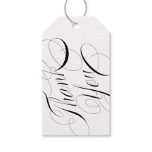 Zwart & Wit Elegante Kalligrafie Dank u