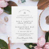 Zwart Wit Elegante Kalligrafie Formele De Bruiloft Kaart