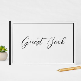 Zwart Wit Elegante Kalligrafie Lettertype   Gastenboek