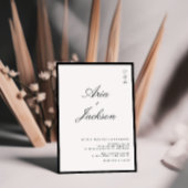 Zwart & Wit Elegante Kalligrafie Moderne bruiloft Kaart