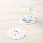 Zwart & Wit Elegante Kalligrafie Moderne bruiloft Kartonnen Onderzetters (Insitu)