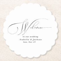 Zwart & Wit Elegante Kalligrafie Moderne bruiloft